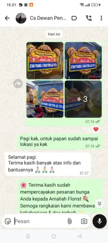 Testimonial Papan Bunga Pernikahan cilopang