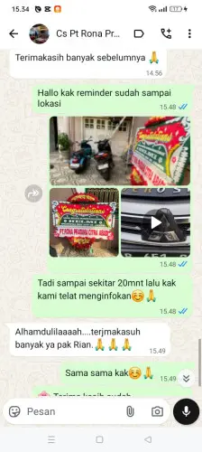 Testimonial Papan Bunga cilopang